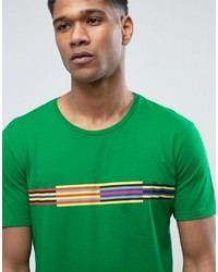 Мужская зеленая футболка в горизонтальную полоску от Benetton