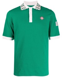 Мужская зеленая футболка-поло с вышивкой от Casablanca
