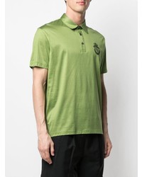 Мужская зеленая футболка-поло с вышивкой от Billionaire