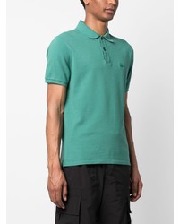 Мужская зеленая футболка-поло с вышивкой от C.P. Company