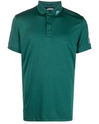 Мужская зеленая футболка-поло с вышивкой от J. Lindeberg