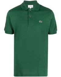 Мужская зеленая футболка-поло с вышивкой от Lacoste