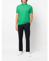 Мужская зеленая футболка-поло с вышивкой от Emporio Armani