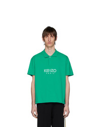 Мужская зеленая футболка-поло с принтом от Kenzo