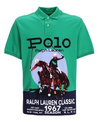 Мужская зеленая футболка-поло с принтом от Polo Ralph Lauren