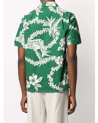 Мужская зеленая футболка-поло с цветочным принтом от Polo Ralph Lauren