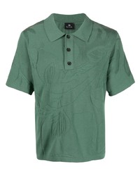 Мужская зеленая футболка-поло с цветочным принтом от PS Paul Smith