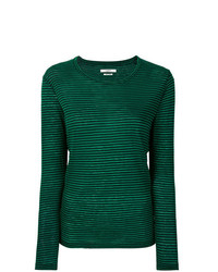Женская зеленая футболка с длинным рукавом в горизонтальную полоску от Isabel Marant Etoile