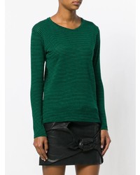 Женская зеленая футболка с длинным рукавом в горизонтальную полоску от Isabel Marant Etoile