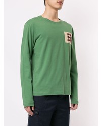 Мужская зеленая футболка с длинным рукавом с вышивкой от Kent & Curwen