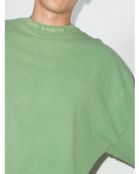Мужская зеленая футболка с длинным рукавом от Palm Angels