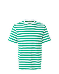 Мужская зеленая футболка с круглым вырезом в горизонтальную полоску от Golden Goose Deluxe Brand