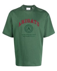 Мужская зеленая футболка с круглым вырезом с вышивкой от Axel Arigato
