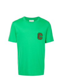 Мужская зеленая футболка с круглым вырезом с вышивкой от CK Calvin Klein
