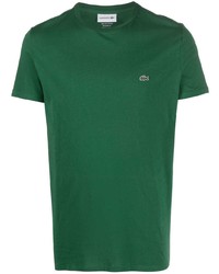 Мужская зеленая футболка с круглым вырезом с вышивкой от Lacoste