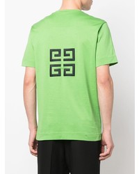 Мужская зеленая футболка с круглым вырезом с вышивкой от Givenchy
