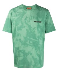 Мужская зеленая футболка с круглым вырезом с принтом тай-дай от Missoni
