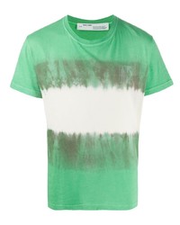 Мужская зеленая футболка с круглым вырезом с принтом тай-дай от Off-White