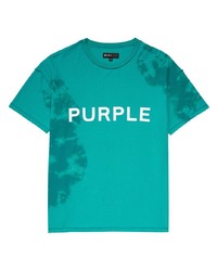 Мужская зеленая футболка с круглым вырезом с принтом тай-дай от purple brand