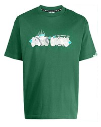 Мужская зеленая футболка с круглым вырезом с принтом от AAPE BY A BATHING APE