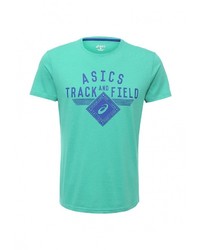 Мужская зеленая футболка с круглым вырезом с принтом от Asics