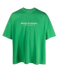 Мужская зеленая футболка с круглым вырезом с принтом от Bonsai