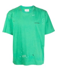 Мужская зеленая футболка с круглым вырезом с принтом от Buscemi