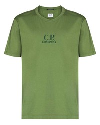 Мужская зеленая футболка с круглым вырезом с принтом от C.P. Company