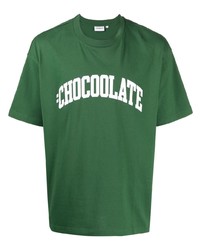 Мужская зеленая футболка с круглым вырезом с принтом от Chocoolate