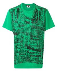Мужская зеленая футболка с круглым вырезом с принтом от Comme Des Garcons Homme Plus