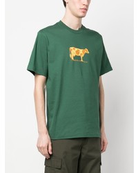Мужская зеленая футболка с круглым вырезом с принтом от Carhartt WIP
