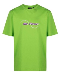 Мужская зеленая футболка с круглым вырезом с принтом от Daily Paper