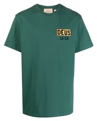Мужская зеленая футболка с круглым вырезом с принтом от Deus Ex Machina