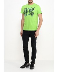 Мужская зеленая футболка с круглым вырезом с принтом от E-Bound