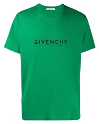 Мужская зеленая футболка с круглым вырезом с принтом от Givenchy