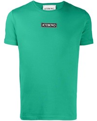 Мужская зеленая футболка с круглым вырезом с принтом от Iceberg