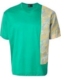 Мужская зеленая футболка с круглым вырезом с принтом от Kolor