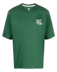 Мужская зеленая футболка с круглым вырезом с принтом от Lacoste