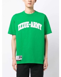Мужская зеленая футболка с круглым вырезом с принтом от Izzue