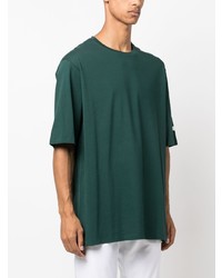 Мужская зеленая футболка с круглым вырезом с принтом от Balmain