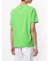 Мужская зеленая футболка с круглым вырезом с принтом от Emporio Armani