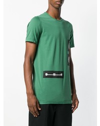 Мужская зеленая футболка с круглым вырезом с принтом от Rick Owens DRKSHDW