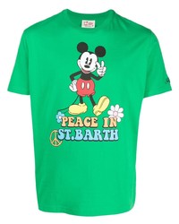 Мужская зеленая футболка с круглым вырезом с принтом от MC2 Saint Barth