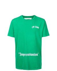 Мужская зеленая футболка с круглым вырезом с принтом от Off-White