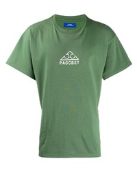 Мужская зеленая футболка с круглым вырезом с принтом от PACCBET