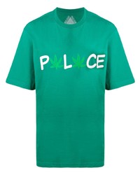 Мужская зеленая футболка с круглым вырезом с принтом от Palace