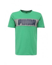 Мужская зеленая футболка с круглым вырезом с принтом от Puma