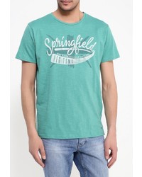 Мужская зеленая футболка с круглым вырезом с принтом от SPRINGFIELD