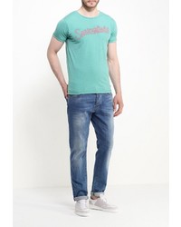 Мужская зеленая футболка с круглым вырезом с принтом от SPRINGFIELD