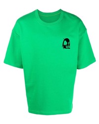 Мужская зеленая футболка с круглым вырезом с принтом от Styland